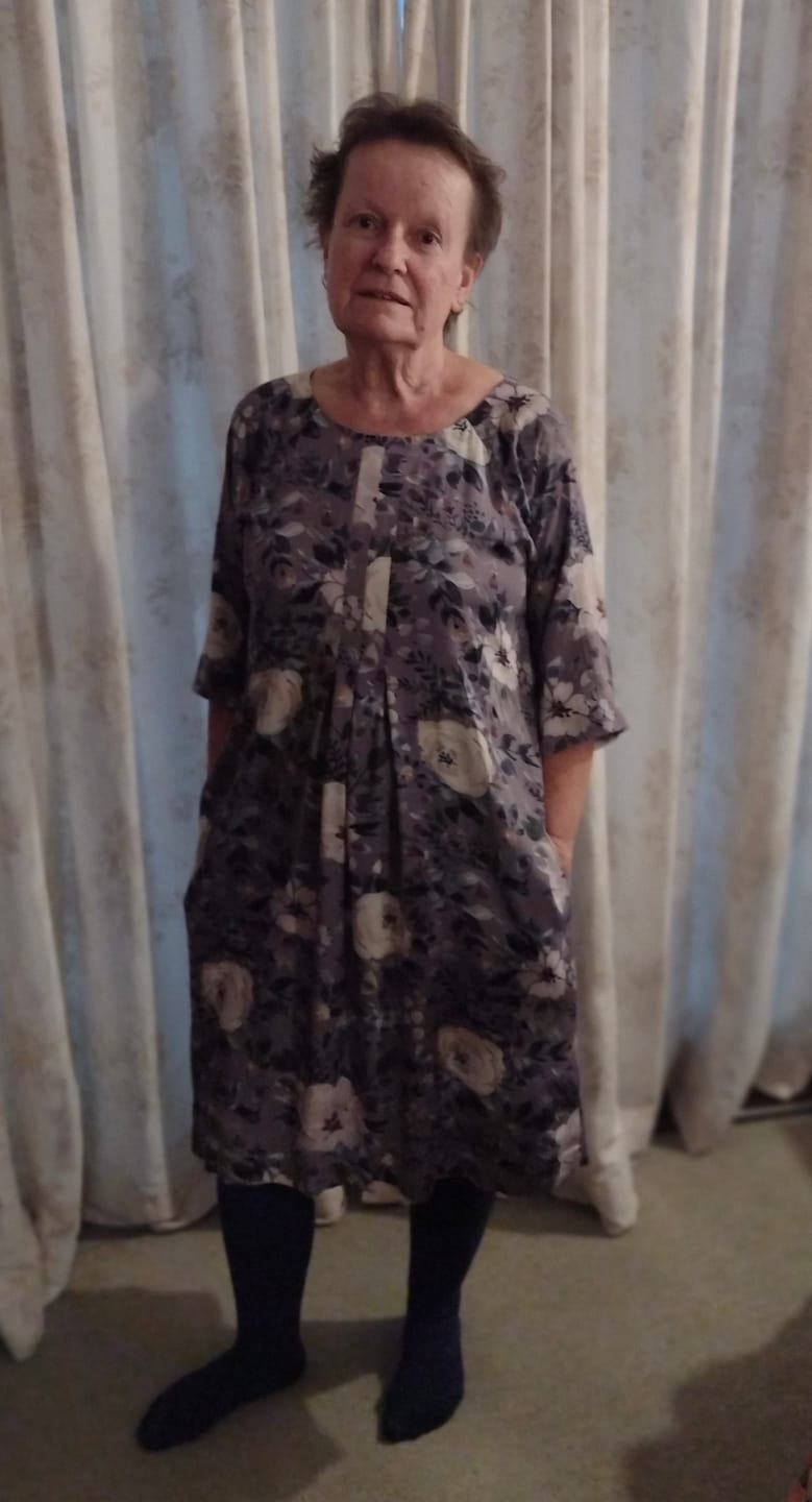 Customer photo review of Coastal Floral Viscose Satin Fabric