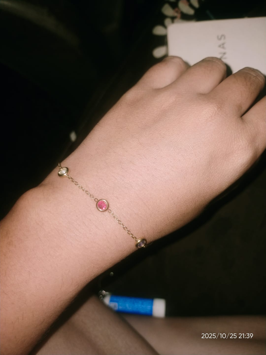 Customer photo review of Multi Crystal Charm Bracelet