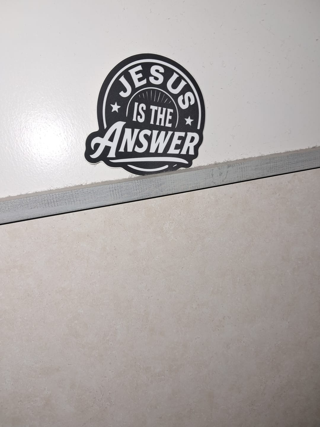 Customer photo review of Jesus Is The Answer Decal