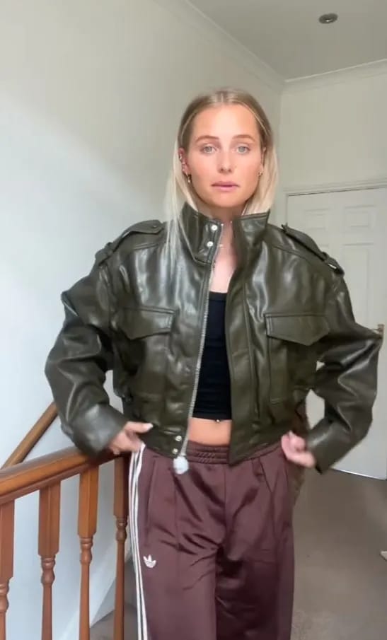 Customer photo review of Lilo Faux Leather Jacket