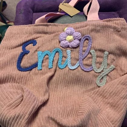 Customer photo review of Personalized Name Tote Handbag, Children's Gift, Christmas Gift