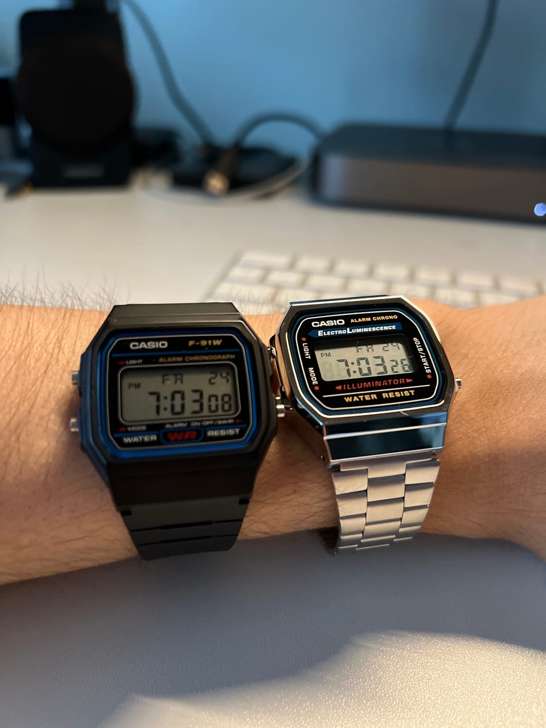 Customer photo review of Reloj Casio Vintage A158WA-1JH Azul/Plateado JDM
