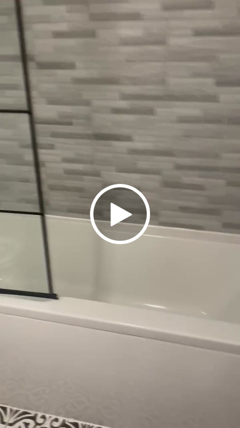 Customer video review of Premium Grey Stone Marble Gloss Shower Wall Panel - 1M x 2.4M
