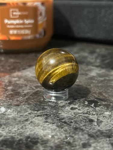 Customer photo review of Mini Tiger's Eye Sphere