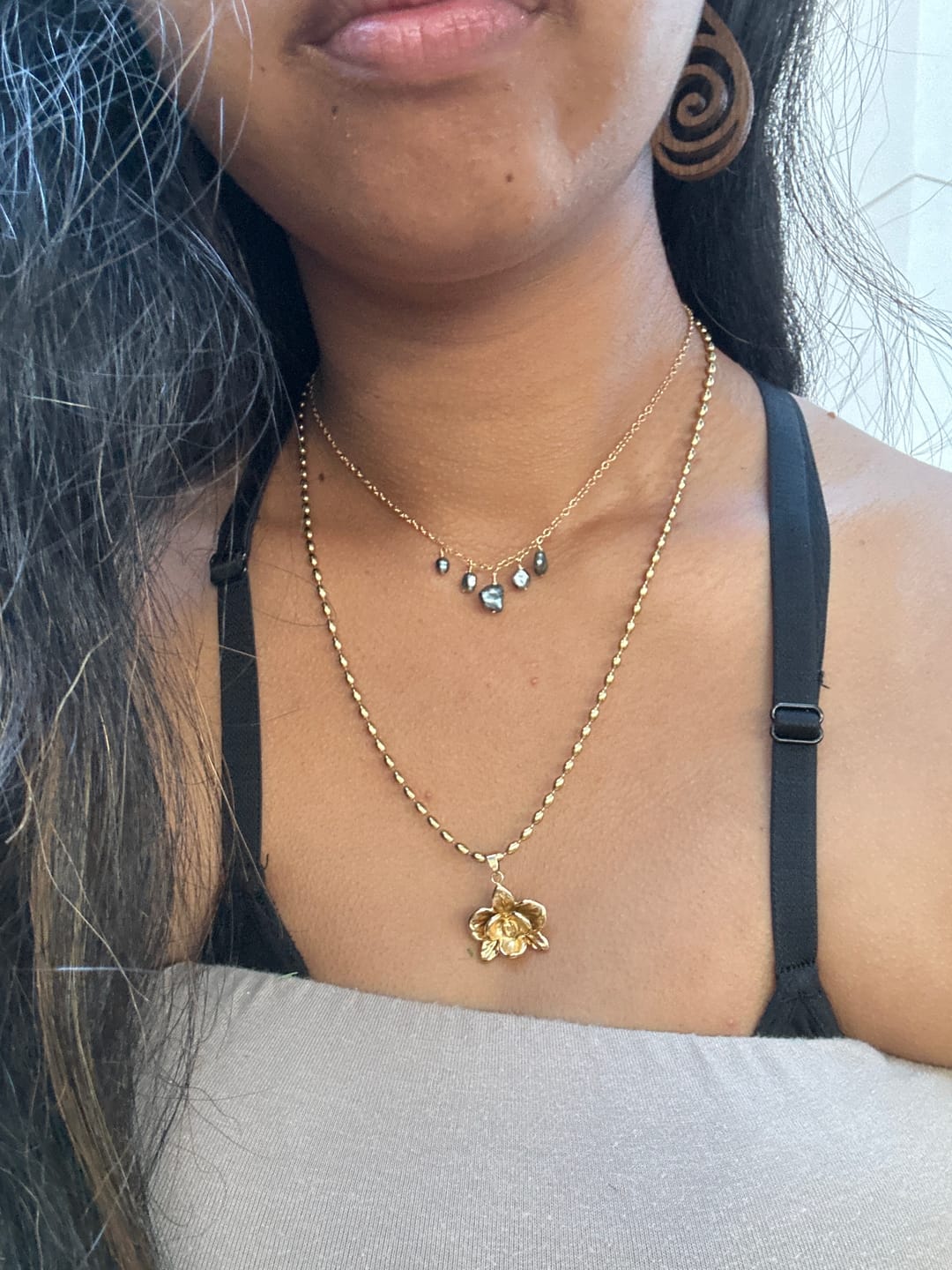 Customer photo review of Orchid Flower Necklace