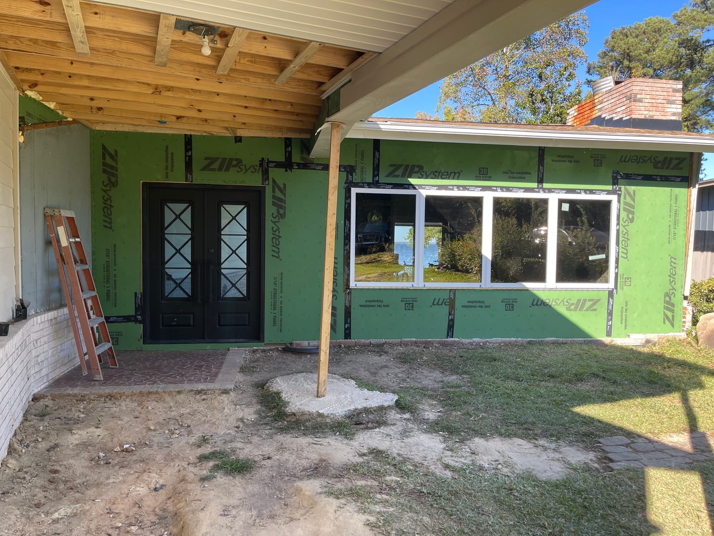 Customer photo review of Rockport Model Double Front Entry Iron Door With Tempered Reflective Glass Matt Black Finish