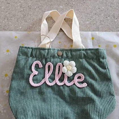 Customer photo review of Personalized Name Tote Handbag, Children's Gift, Christmas Gift