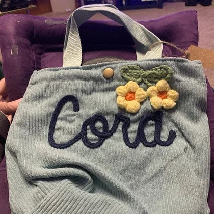 Customer photo review of Personalized Name Tote Handbag, Children's Gift, Christmas Gift