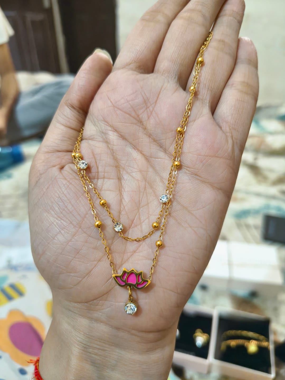 Customer photo review of Water Lily Anklet