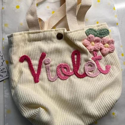 Customer photo review of Personalized Name Tote Handbag, Children's Gift, Christmas Gift