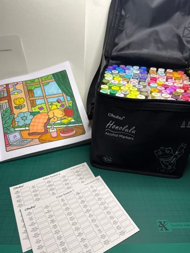 Customer photo review of Ohuhu Honolulu 104 Colors Dual Tips Alcohol Art Markers