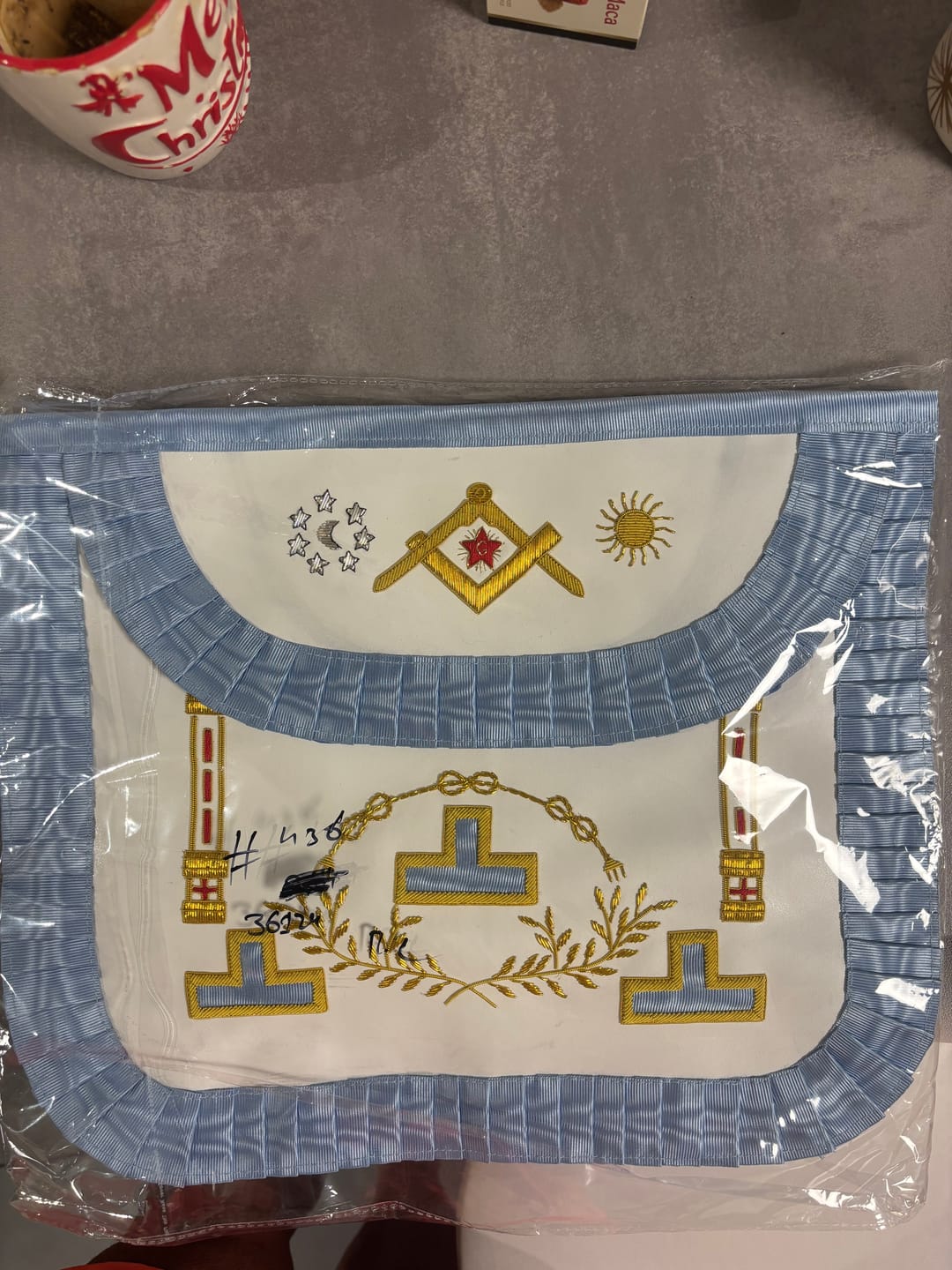 Customer photo review of Tablier Vénérable Maître - Rite Français Traditionnel