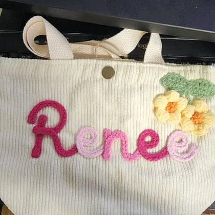 Customer photo review of Personalized Name Tote Handbag, Children's Gift, Christmas Gift
