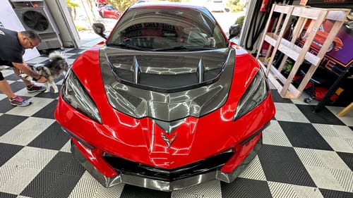 Customer photo review of Corvette C8 ZR1 Front Bumper Vented Extractor Hood