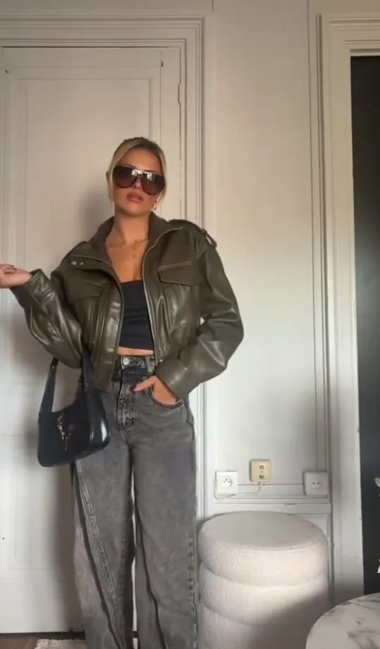 Customer photo review of Lilo Faux Leather Jacket