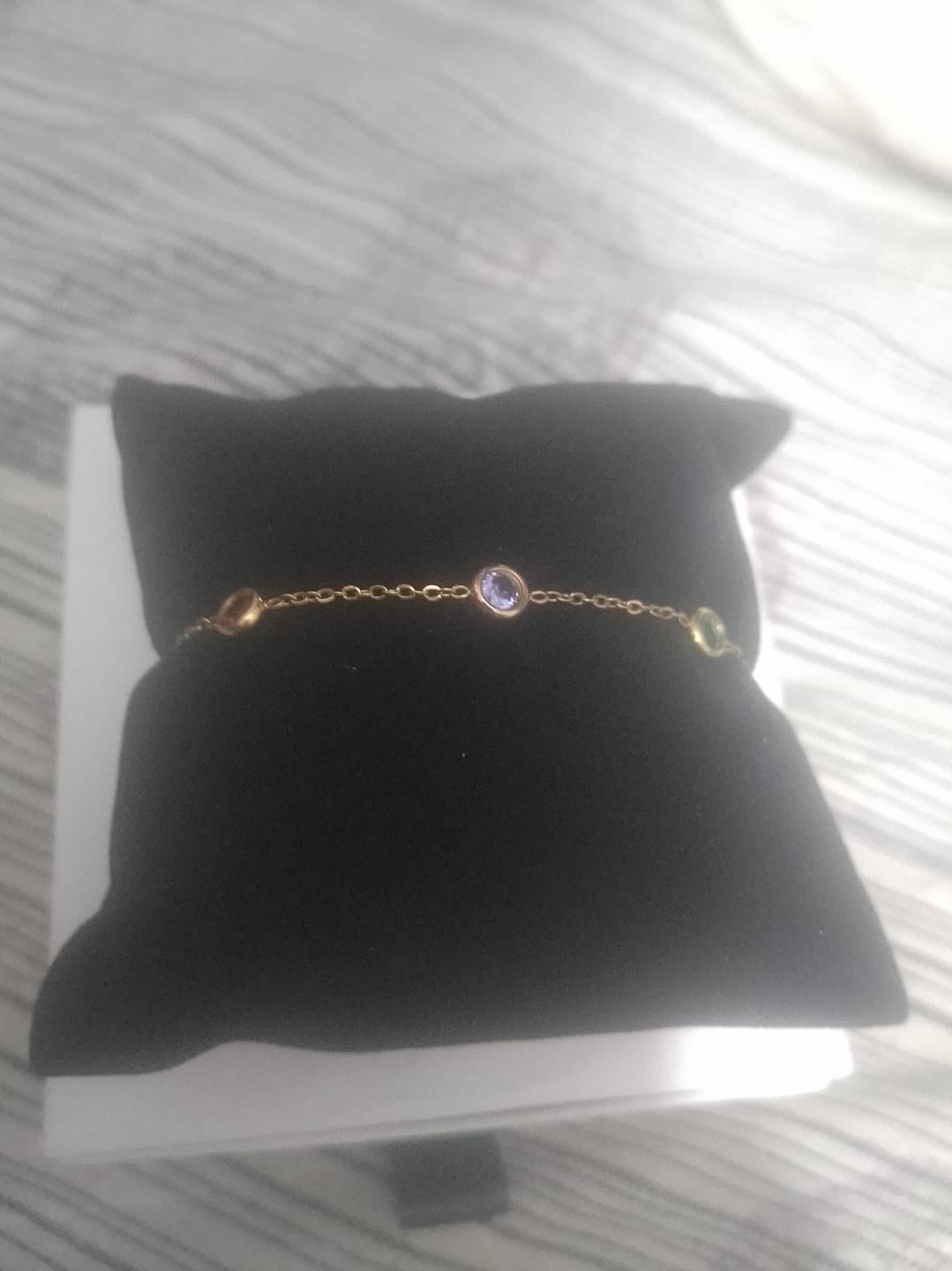 Customer photo review of Multi Crystal Charm Bracelet