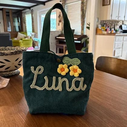 Customer photo review of Personalized Name Tote Handbag, Children's Gift, Christmas Gift