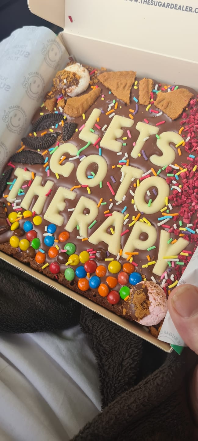 Customer photo review of Custom message loaded brownie