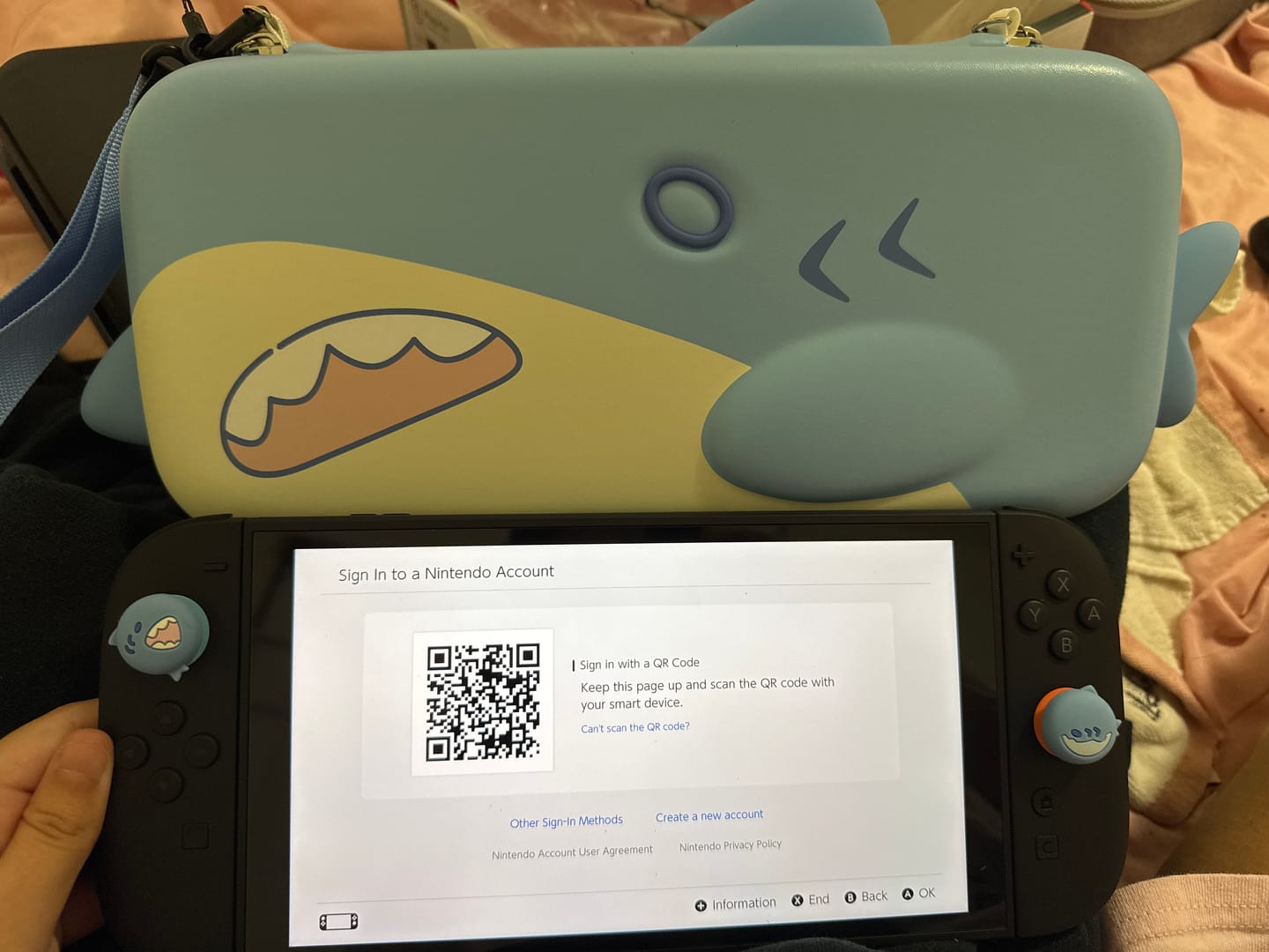 Customer photo review of GeekShare Protective Case & Thumb Grip Caps & Carrying Bag for switch 2 -Shark Party