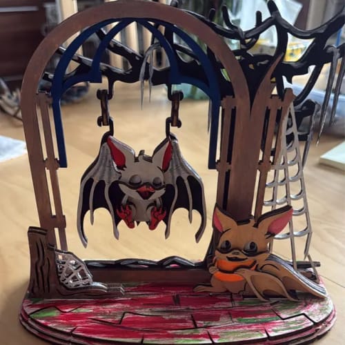 Customer photo review of Halloween bats table decoration laser cut svg file