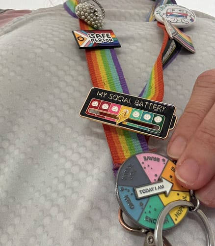 Customer photo review of My Social Battery Sliding Communication Support Badge