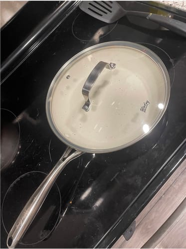 Customer photo review of Voke 8-Inch Nonstick Marble Stone Frying Pan with Lid
