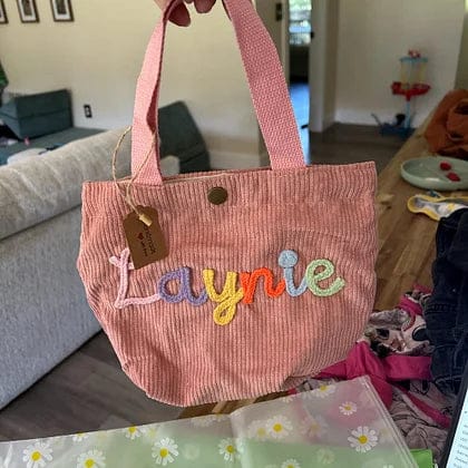 Customer photo review of Personalized Name Tote Handbag, Children's Gift, Christmas Gift