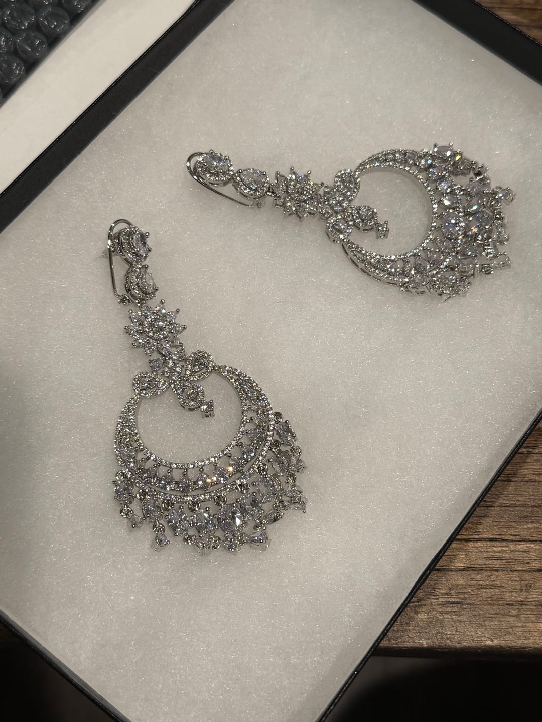 Customer photo review of Misha - Diamanté Accent Statement Chandelier Earrings