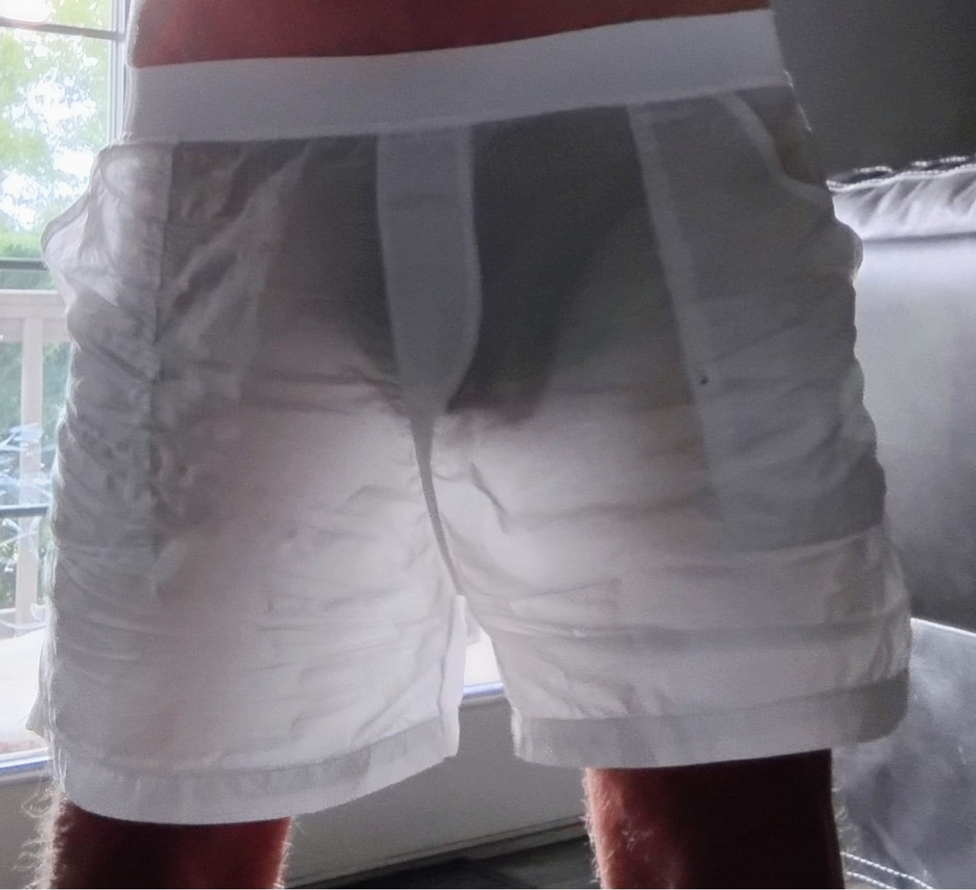Customer photo review of Men's Non-Lined Translucent Sexy Beach Shorts