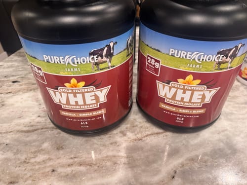 Customer photo review of Whey Protein Isolate with Organic Vanilla