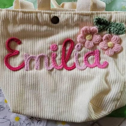 Customer photo review of Personalized Name Tote Handbag, Children's Gift, Christmas Gift