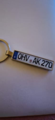 Customer photo review of Kennzeichen Schlüsselanhänger Mini Nummernschild Metall