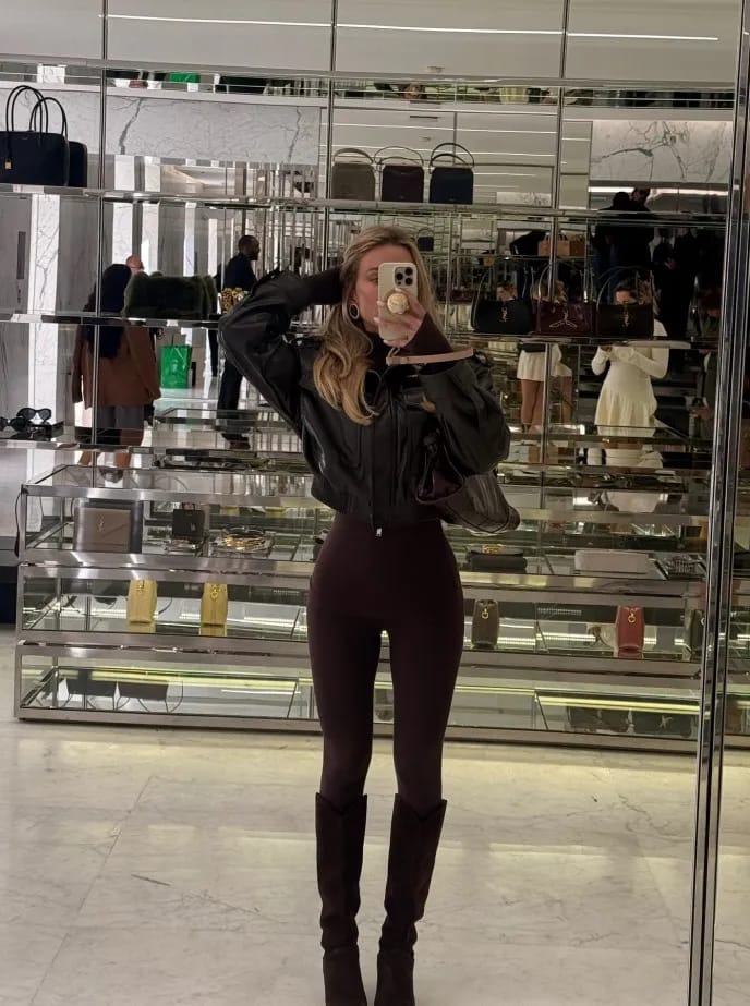 Customer photo review of Leila Faux Leather Jacket