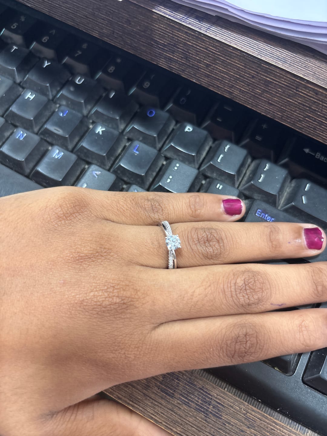 Customer photo review of Silver Zircon Layered Ring