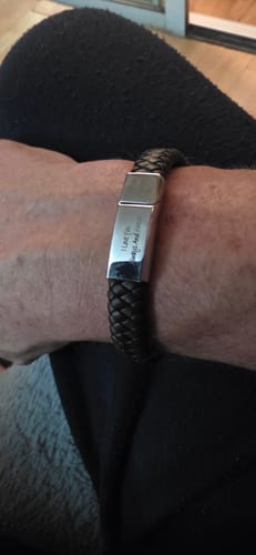 Customer photo review of Men's Personalised Message Bracelet