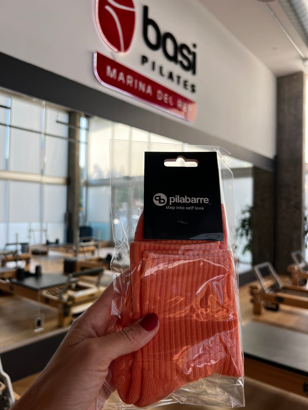 Customer photo review of PILA Plain Best Grip Socks - Orange Soda
