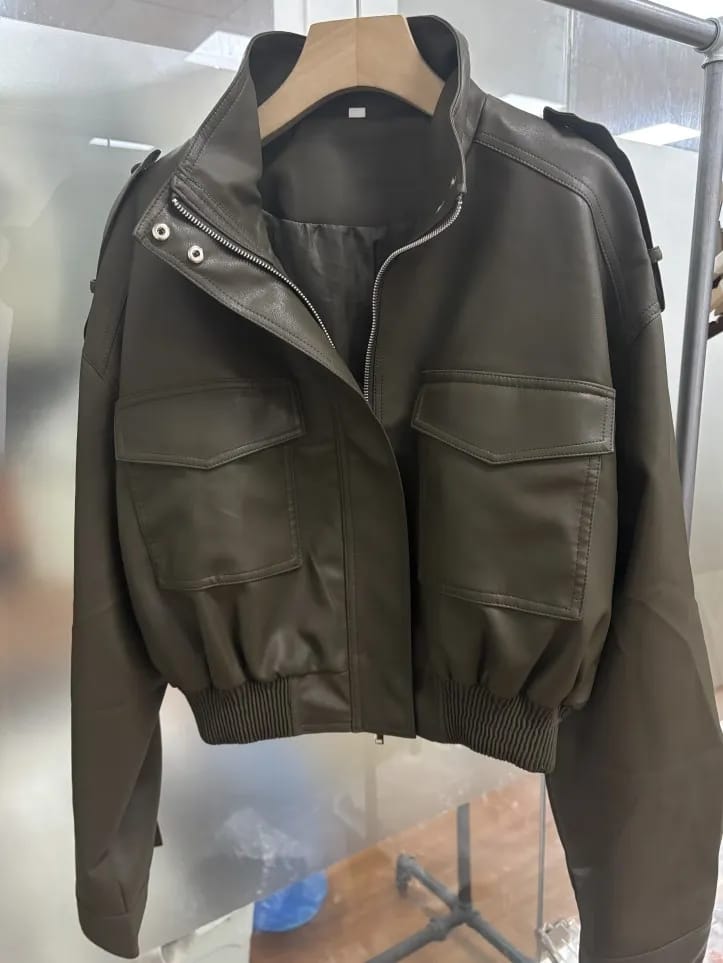 Customer photo review of Leila Faux Leather Jacket