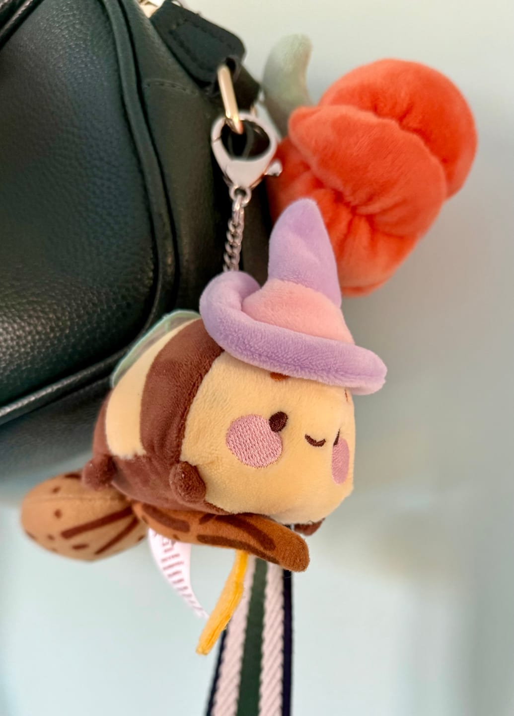 Customer photo review of PRE-ORDER | Bumblebutt & The Pastel Witch Keychain | Kawaii Bee Witch Plush on Broom | Cute Halloween Keyring