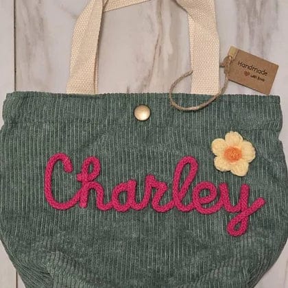 Customer photo review of Personalized Name Tote Handbag, Children's Gift, Christmas Gift