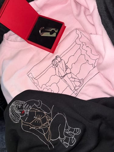Customer photo review of Soulmate Custom Embroidered Photo Sweatshirt