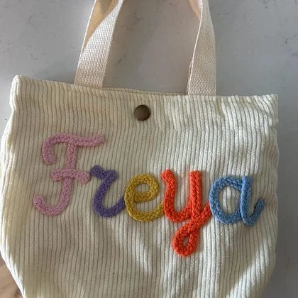 Customer photo review of Personalized Name Tote Handbag, Children's Gift, Christmas Gift