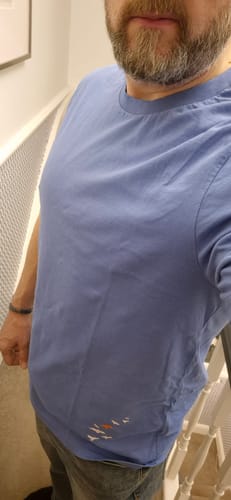 Customer photo review of Fly Away EMB T-Shirt