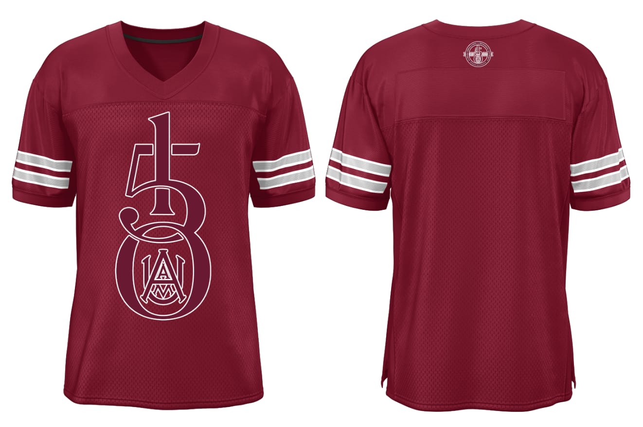 Customer photo review of Custom Burgundy White-Gray Classic Style Authentic American Football Jersey