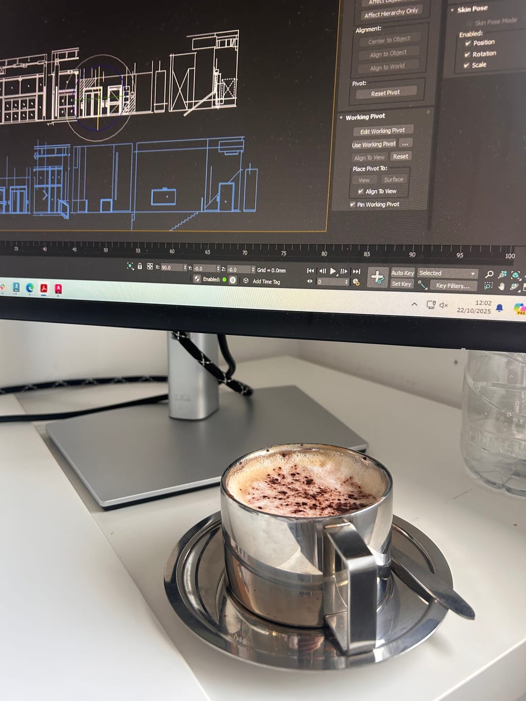 Customer photo review of Italian Style Steel Latte Coffee Cup With Saucer & Spoon