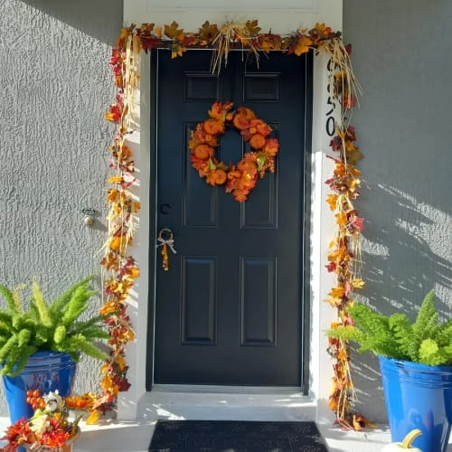 Customer photo review of Adjustable Holiday Front Door Garland Hangers