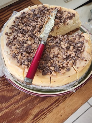 Customer photo review of Salted Caramel Cheesecake