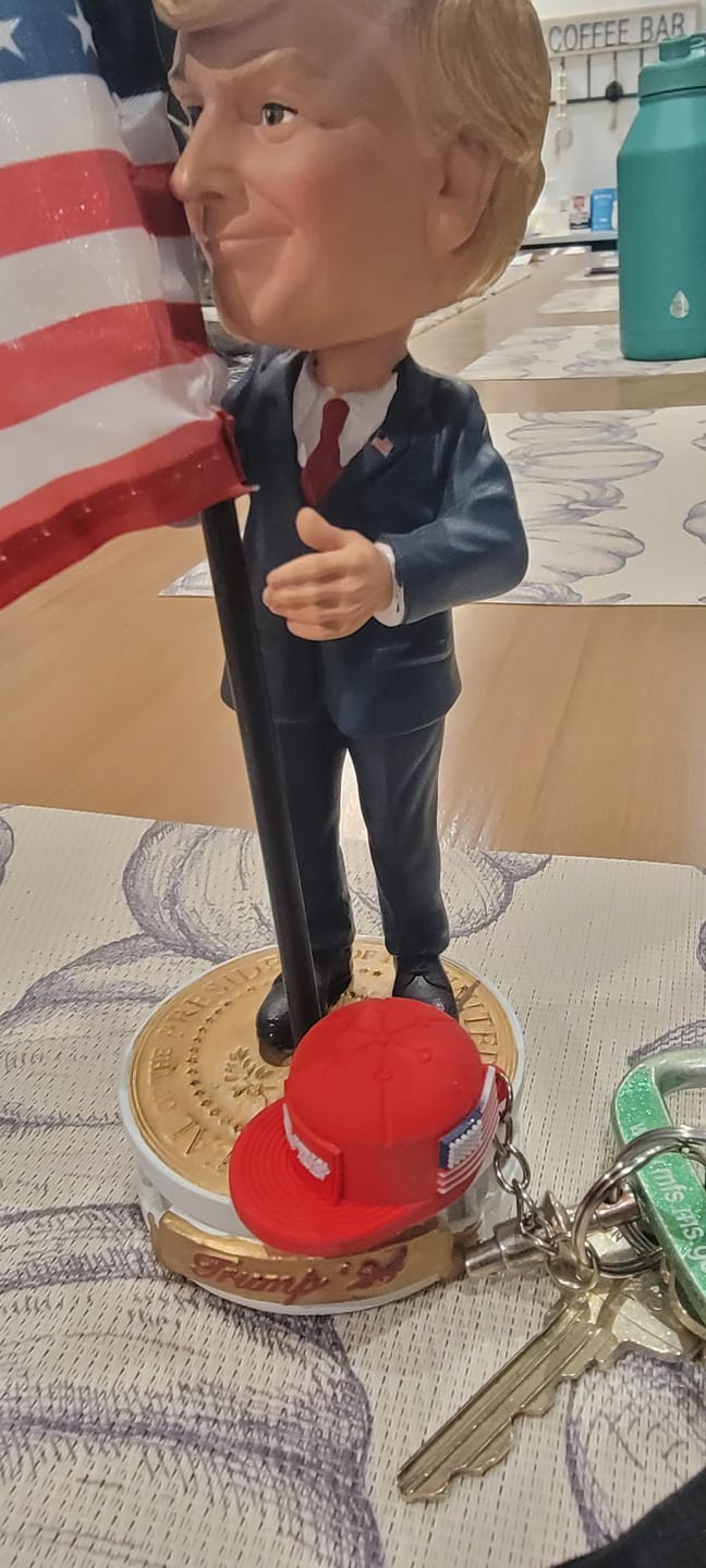 Customer photo review of MAGA Hat Keychain (Limited Edition)