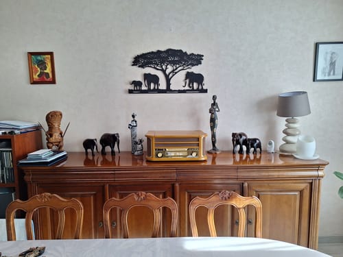 Customer photo review of Décoration murale en métal - Famille d'éléphants (V.02)