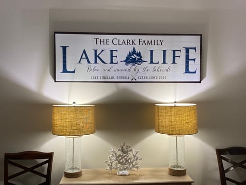 Customer photo review of Personalized Lake Life Sign