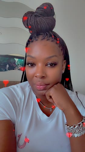 Customer photo review of Knotless Braid Wig, Swiss Full Lace, Color 1, Glueless, Small Knots - Patsy